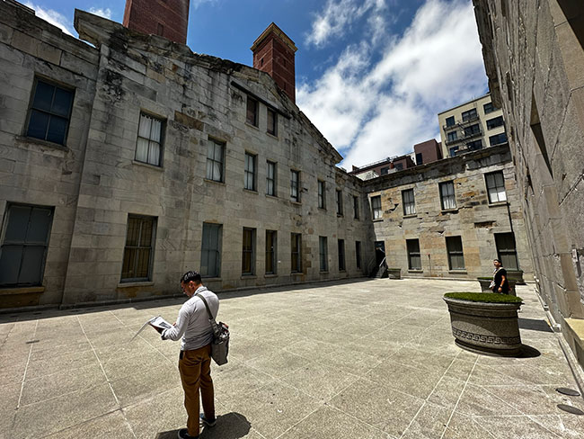 The inner courtyard at the Old US Mint in San Francisco. Until 1937 when Fort Knox was built this courtyard housed one-third of all US Treasury gold.