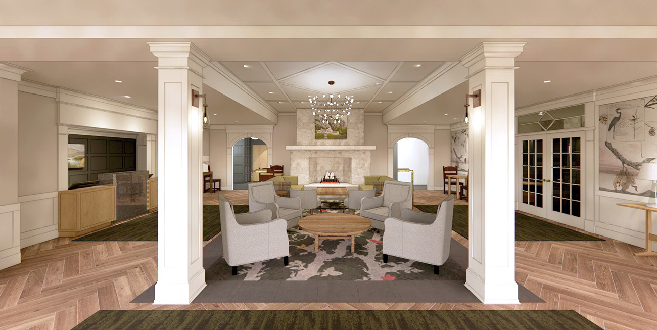 White Mountain Hotel lobby rendering